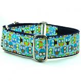 Dog Collars:  Hoot Blue 1.5"