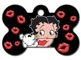 Engraved ID Tag:  Large Bone Shape Betty Boop