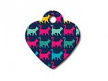 Engraved ID Tag:  Small Heart Shape Mutli Cat