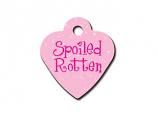 Engraved ID Tag:  Small Heart Shape Spoiled Rotten