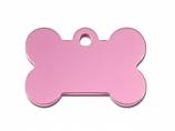 Engraved ID Tag:  Small Bone Shape Pink