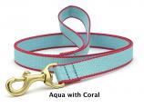 Aqua and Coral Bamboo Leash- 5/8" or 1"