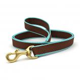 Brown and Aqua Bamboo Leash- 5/8" or 1"