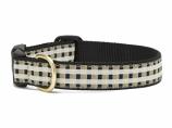 Dog Collars: 5/8" or 1" Wide Black Gilt Check Clip Collar