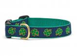 Dog Collars: 5/8" or 1" Wide Navy Shamrock Clip Collar